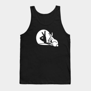 Funny Rabbit hand shadow projection bunny hare pop art Tank Top